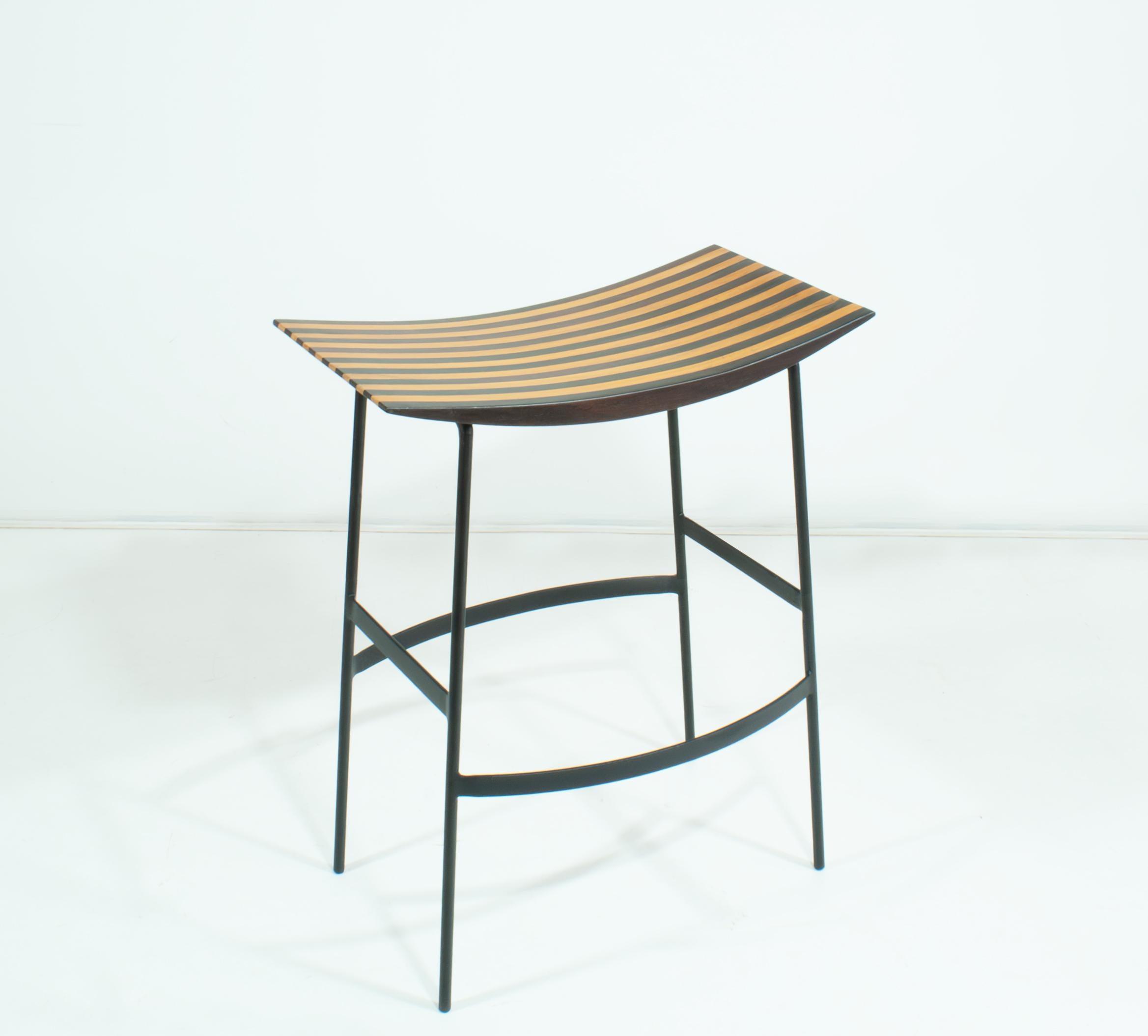 Mid-Century Modern Joaquim Tenreiro, Brazil 1950s, Set of 2 rare Counter/Bar Stools For Sale