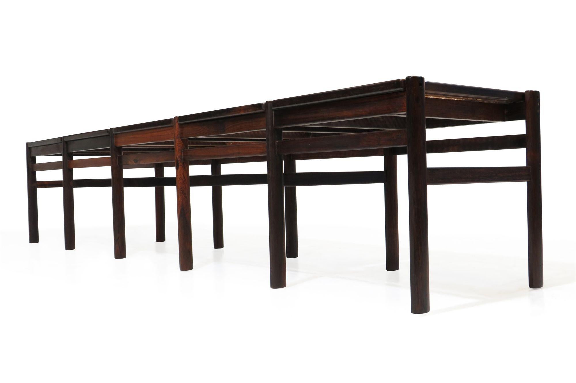 Brazilian Rosewood and Cane Bench For Sale 2
