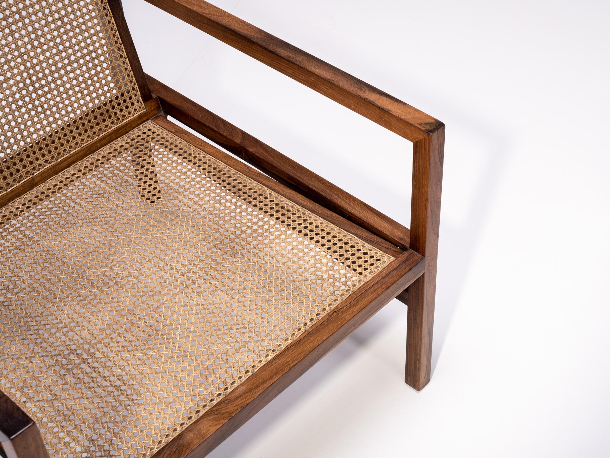 Joaquim Tenreiro Cane and Rosewood Armchair, circa 1958 For Sale 3