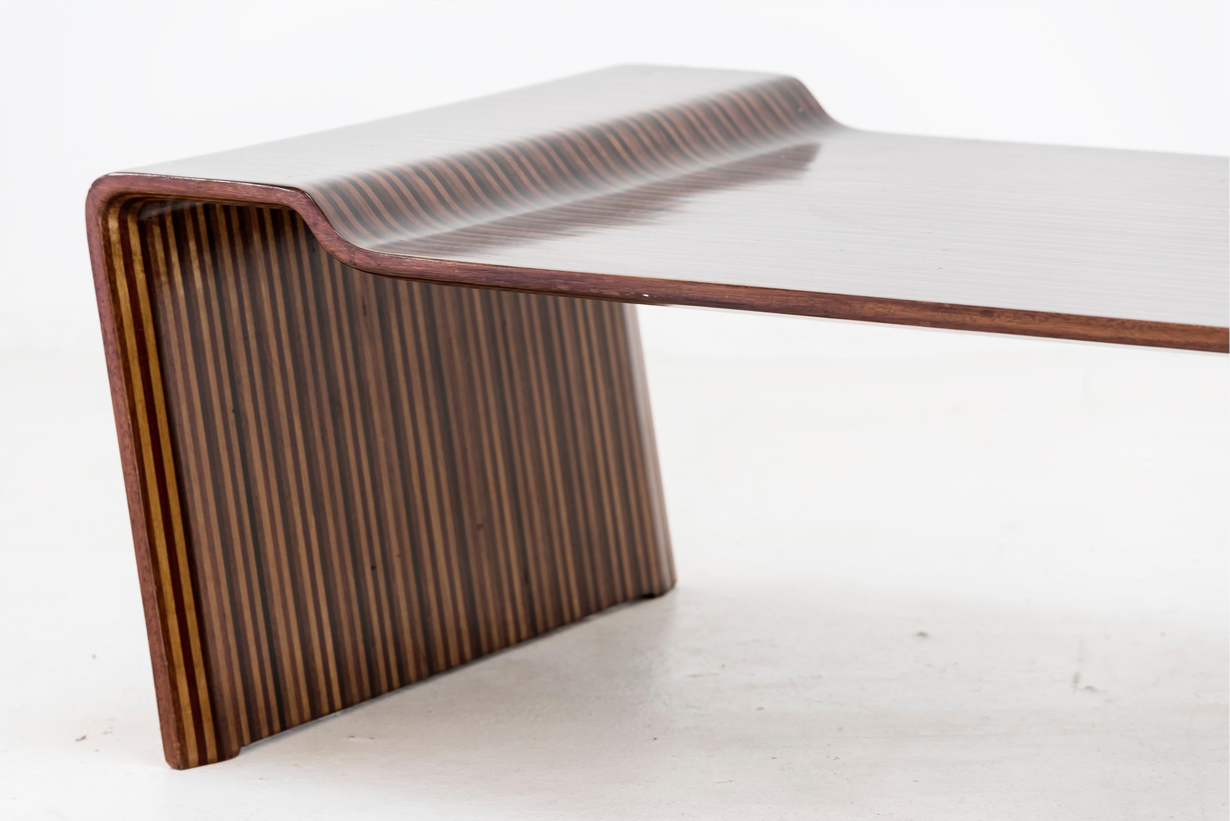 Legno Tavolino con cinque Wood di Joaquim Tenreiro, Brasile, 1950 in vendita