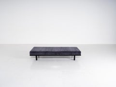 Joaquim Tenreiro, Daybed, Ebonized Wood, Mohair Upholstery, Brazil, 1960s
