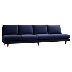 Joaquim Tenreiro Four-Seat Sofa, Hardwood, Brazilian Modern, 1950s