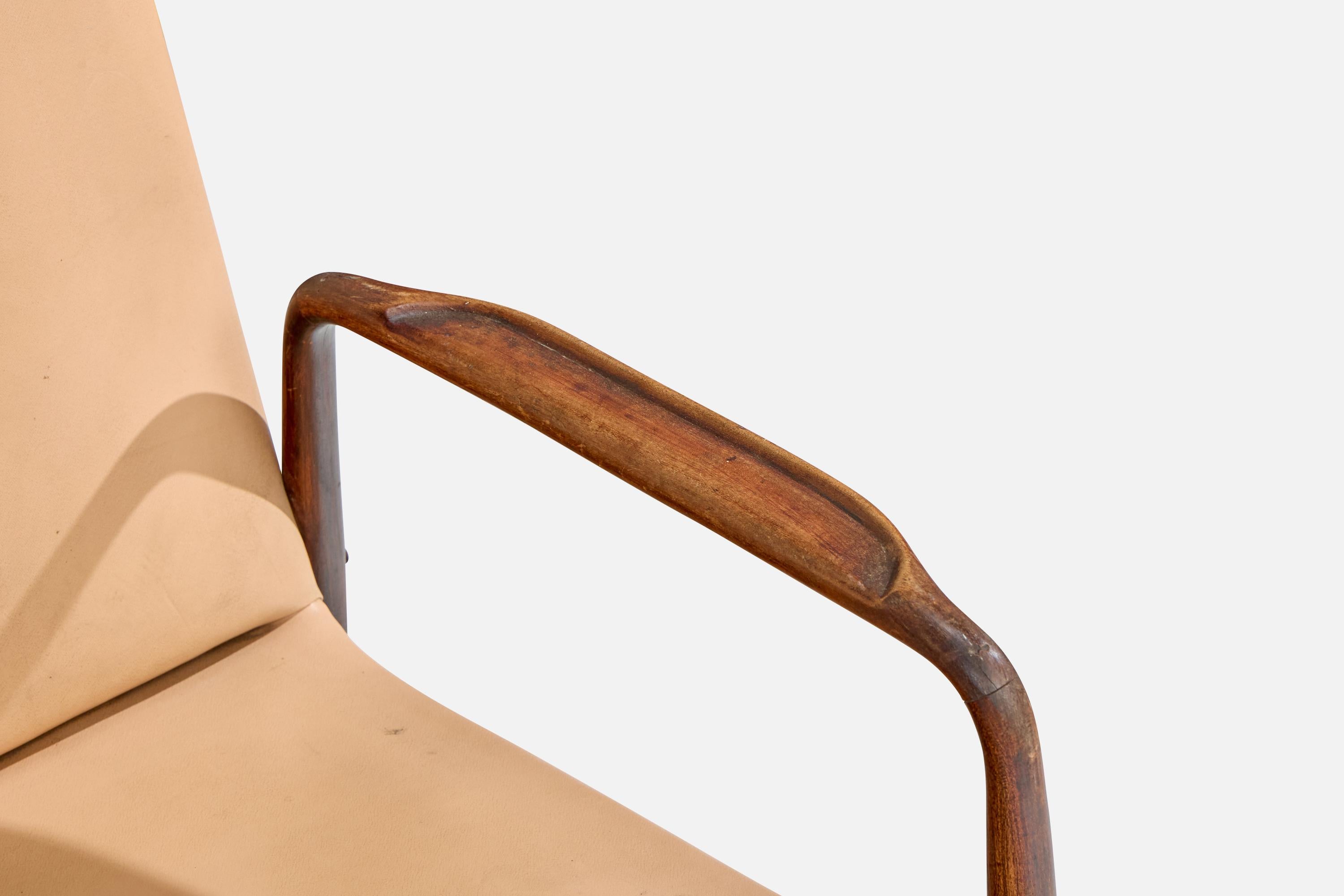Joaquim Tenreiro, Silla de salón, Madera, Polipiel, Brasil, 1942 en venta 5