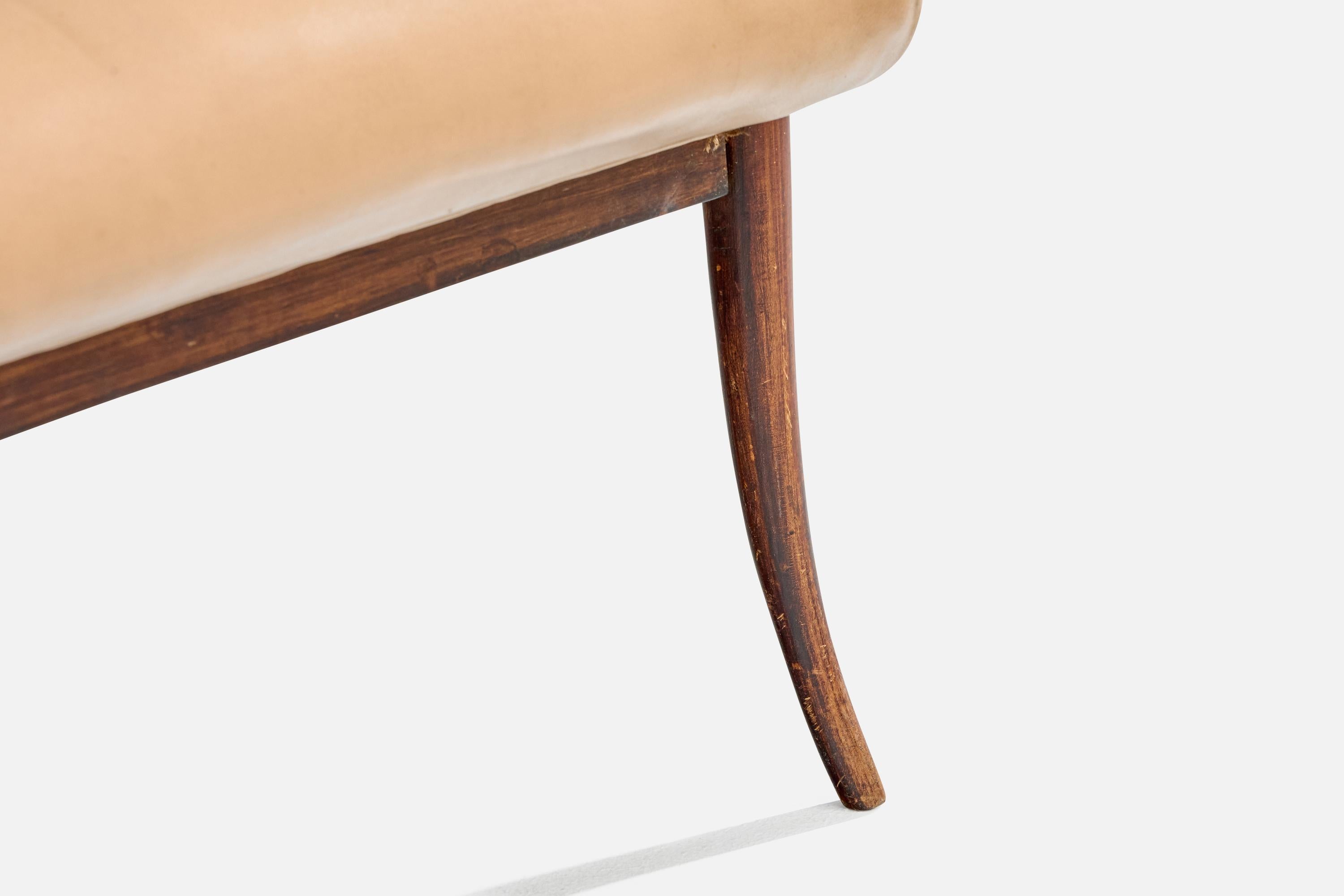 Joaquim Tenreiro, Silla de salón, Madera, Polipiel, Brasil, 1942 en venta 1