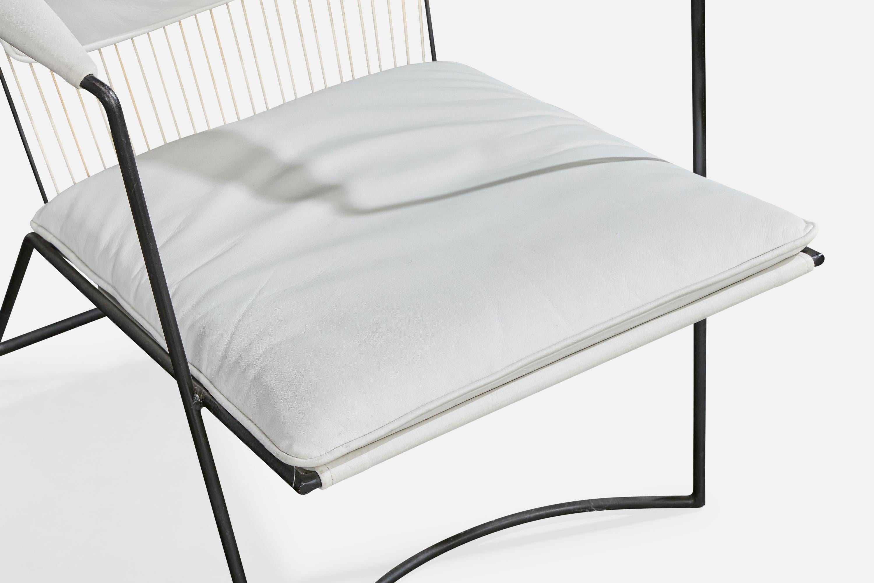 Joaquim Tenreiro, Lounge-Stühle, Eisen, Vinyl, Corde, Brasilien, 1950er Jahre im Angebot 4