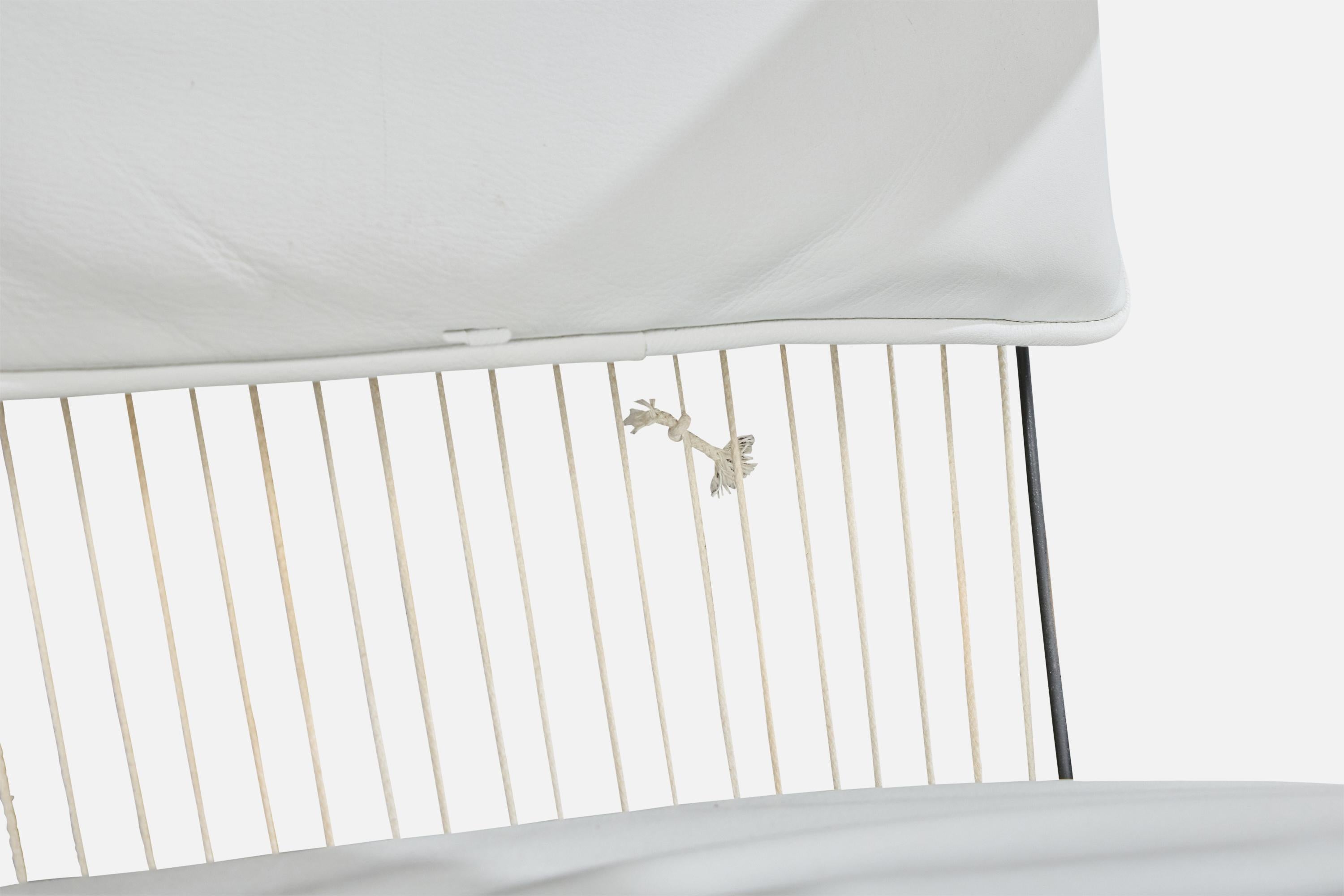 Joaquim Tenreiro, Lounge-Stühle, Eisen, Vinyl, Corde, Brasilien, 1950er Jahre im Angebot 5