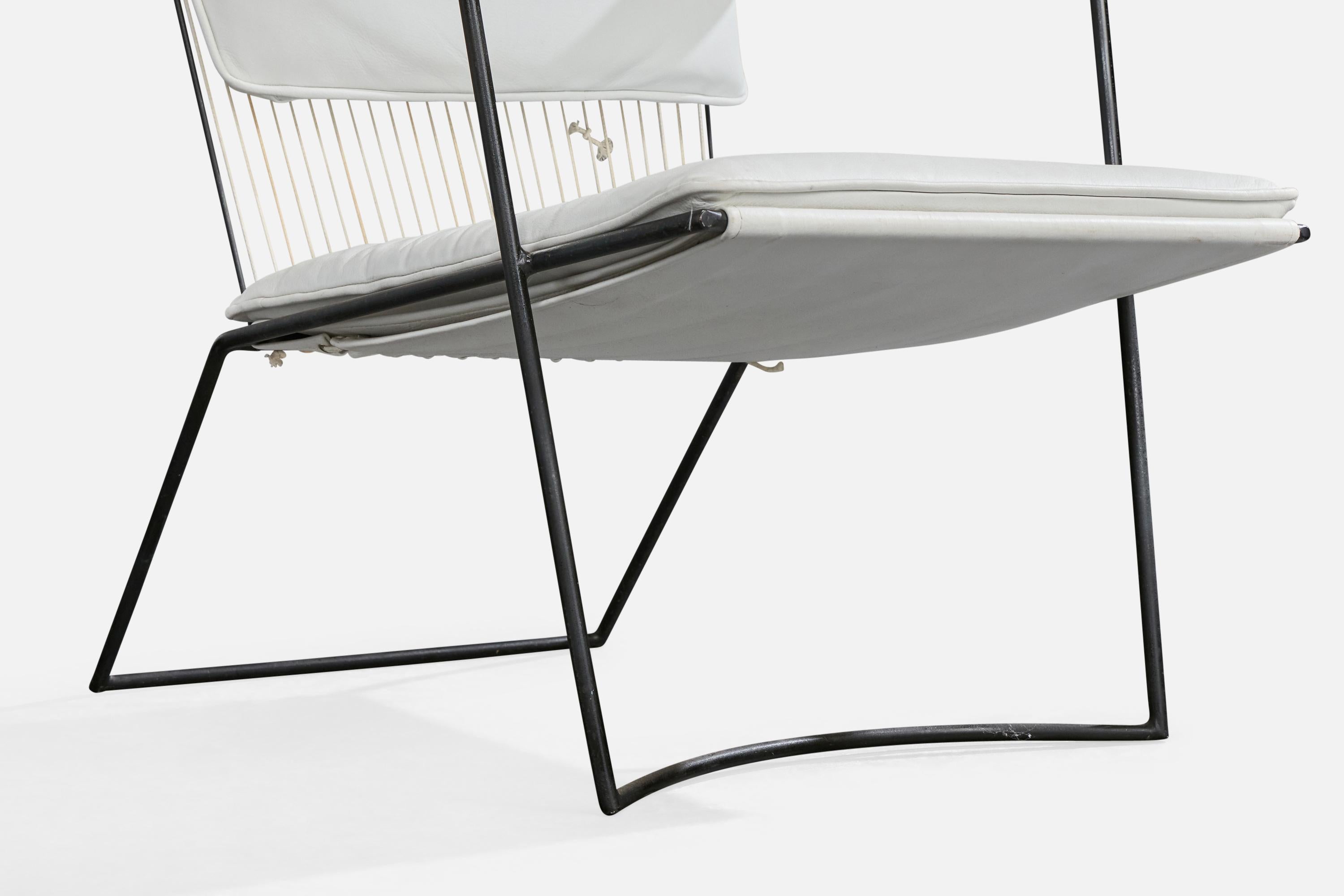 Joaquim Tenreiro, Lounge-Stühle, Eisen, Vinyl, Corde, Brasilien, 1950er Jahre im Angebot 7