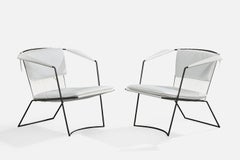 Joaquim Tenreiro, Lounge Chairs, Iron, Vinyl, Cord, Brazil, 1950s