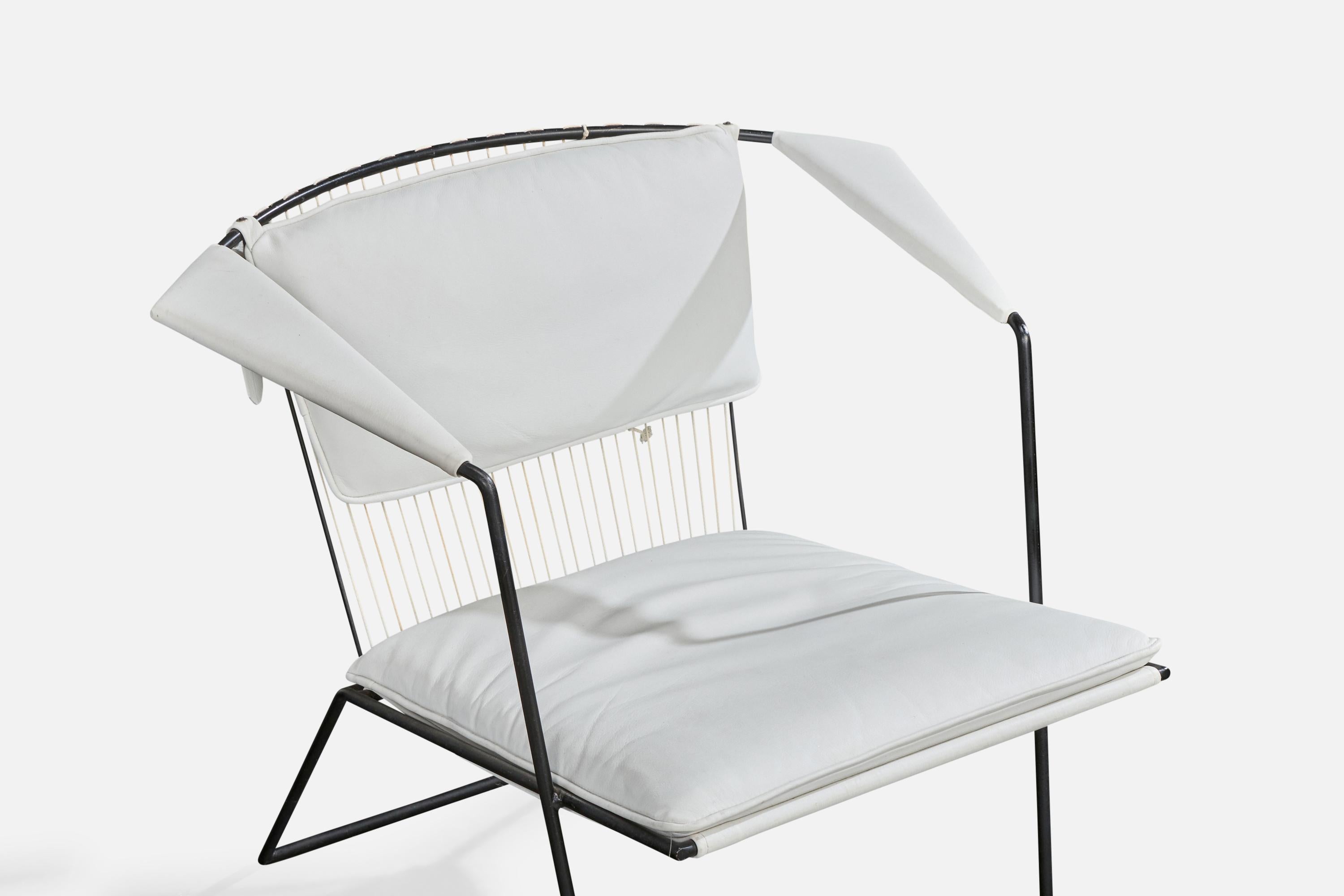 Joaquim Tenreiro, Lounge-Stühle, Eisen, Vinyl, Corde, Brasilien, 1950er Jahre im Angebot 1