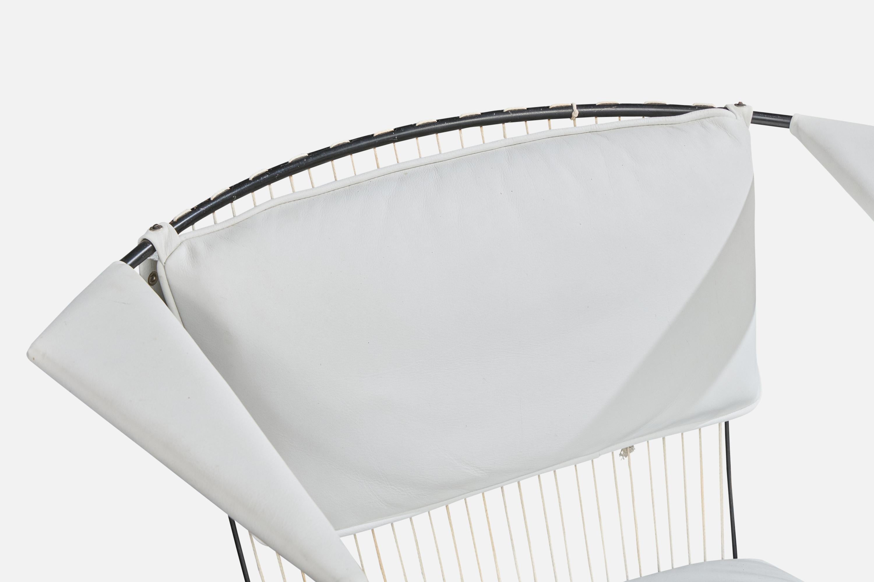 Joaquim Tenreiro, Lounge-Stühle, Eisen, Vinyl, Corde, Brasilien, 1950er Jahre im Angebot 2