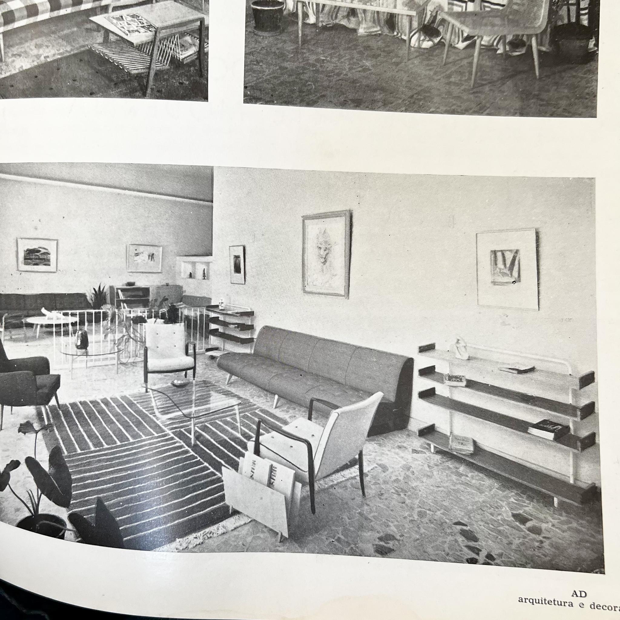 Moderne Sessel aus Hartholz und weißem Leder aus der Mitte des Jahrhunderts. Joaquim Tenreiro, Brasilien im Angebot 7
