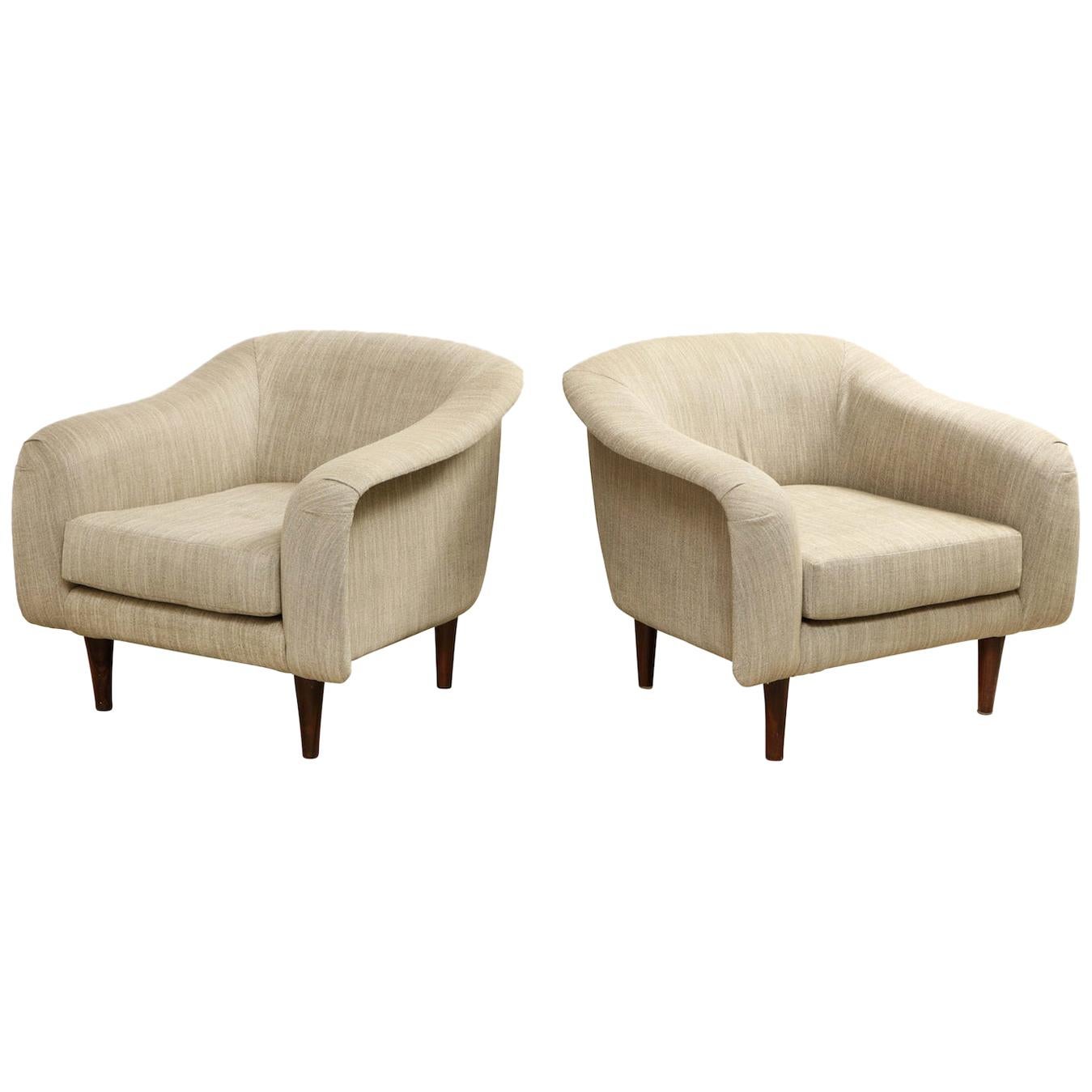 Joaquim Tenreiro Pair of "Curved" Lounge Chairs