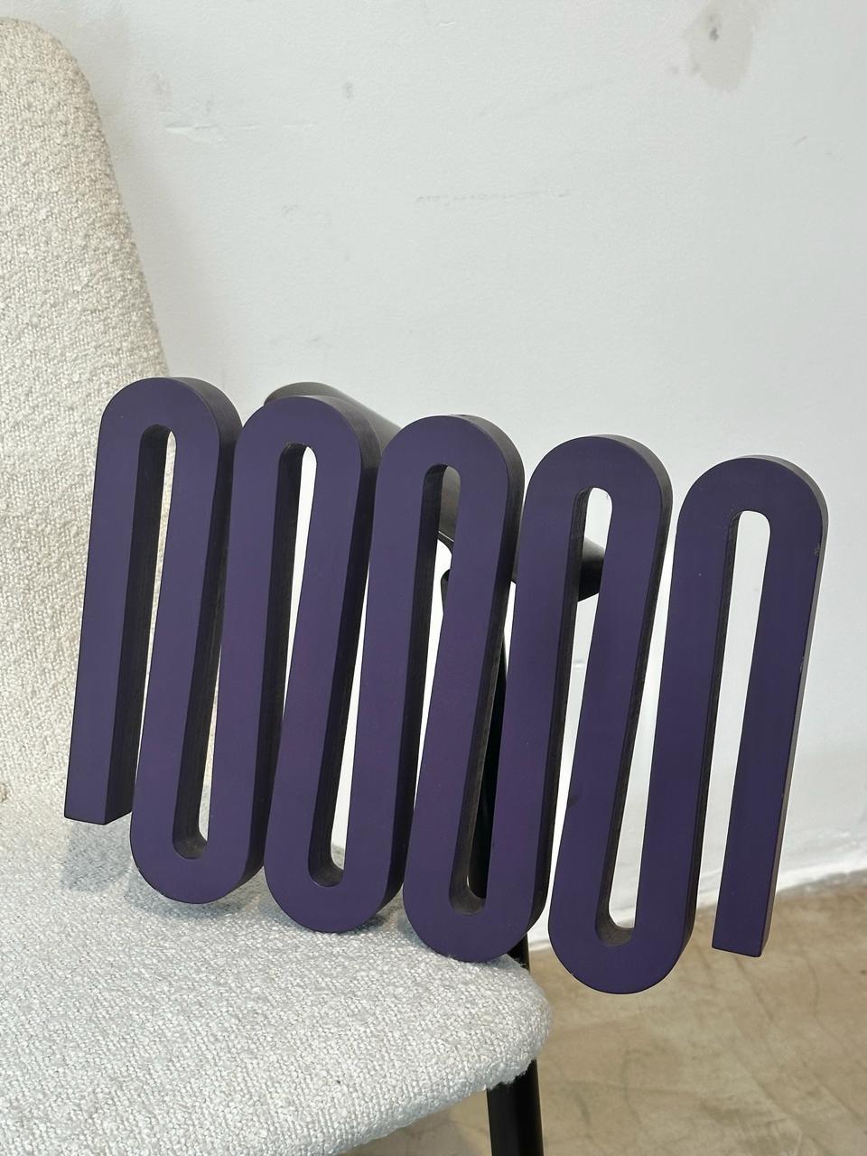 Mid-Century Modern Joaquim Tenreiro. Purple Abstract Sculpture in Wood For Sale