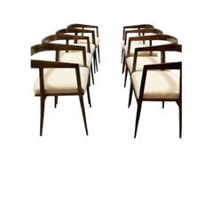 Joaquim Tenreiro Rosewood and Cane "U" Chairs - Set of 8