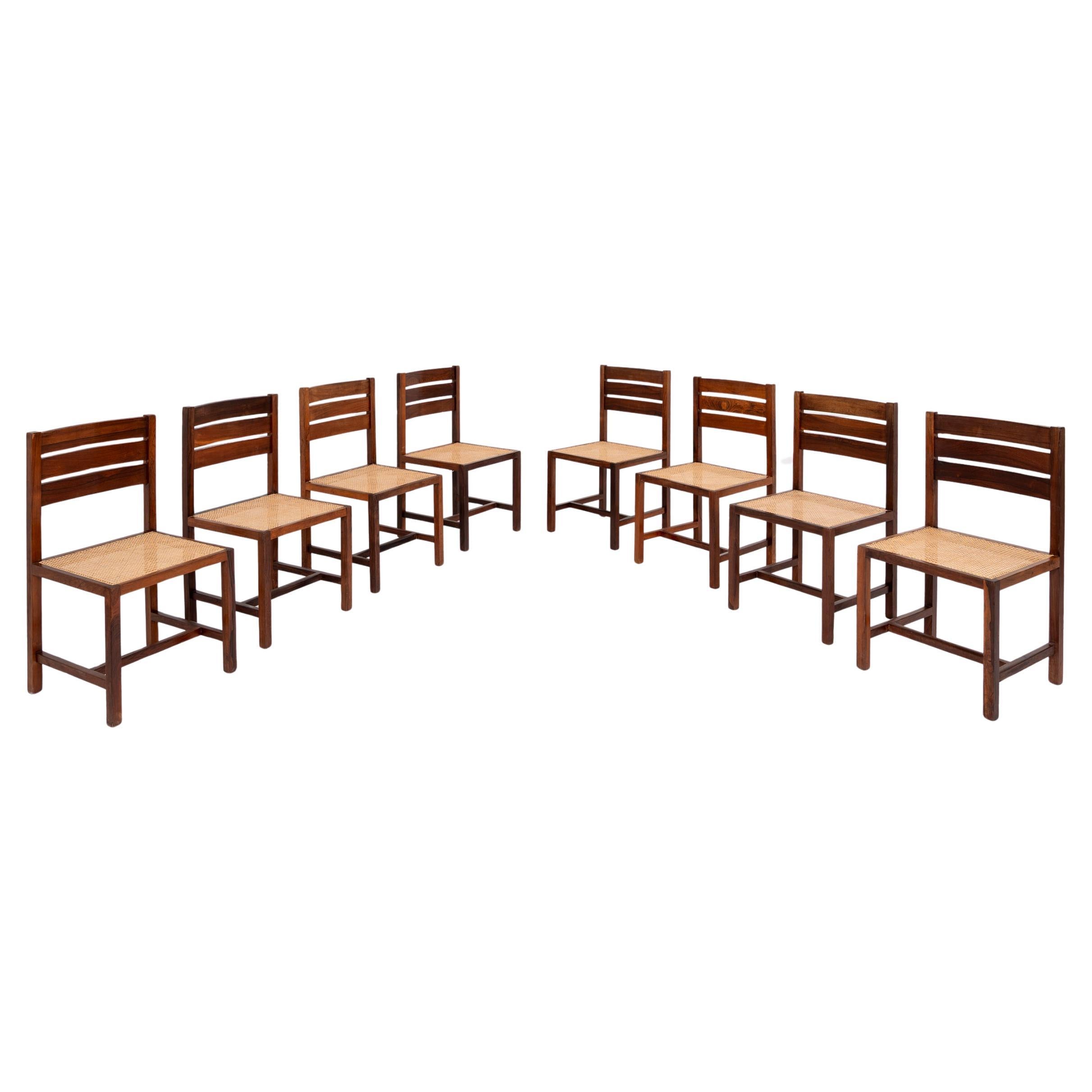 Joaquim Tenreiro, Set of Eight Bloch Dining Chairs, 1966s, Brazil, Rosewood For Sale