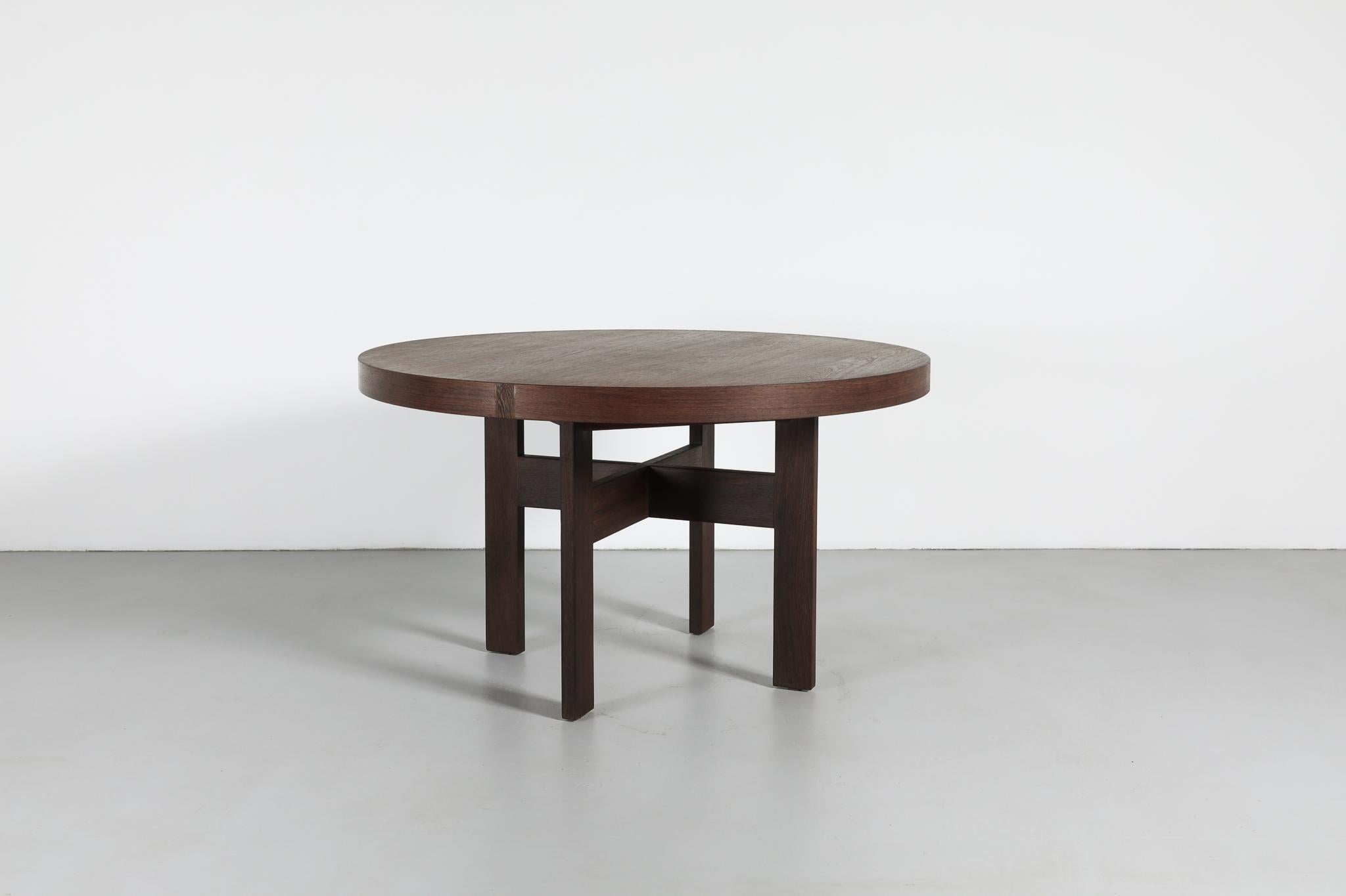 Wenge Table Joaquim Tenreiro Style Round Wenge Table, Dutch Mid-Century For Sale at ...