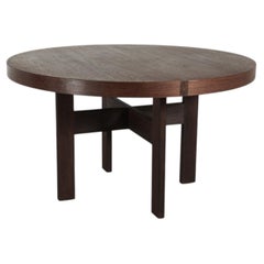 Joaquim Tenreiro Style Round Wenge Table, Dutch Mid-Century