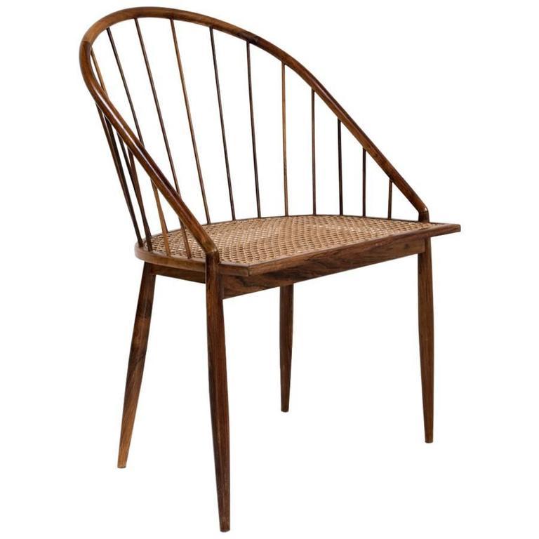 Mid-Century Modern Joaquim Tenreiro Wood Dining Chair Manufactured by Tenreiro Movèis, Brazil, 1960 For Sale