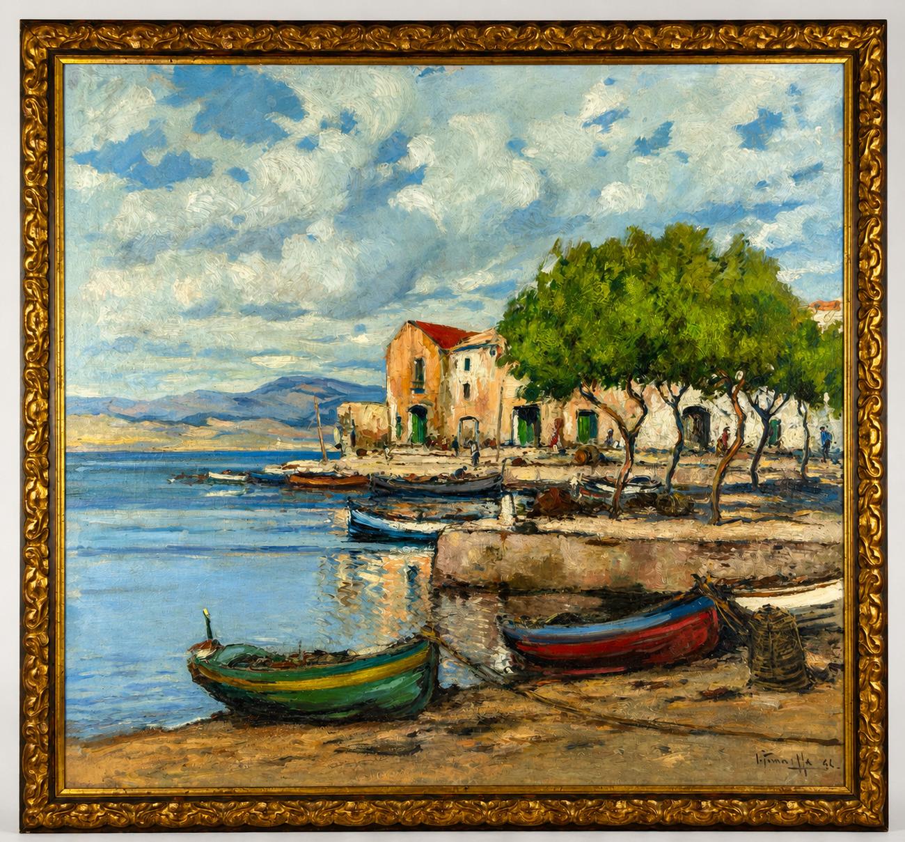 Hafen an der Costa Brava mit Fischerbooten von Joaquim Terruella, 1942
