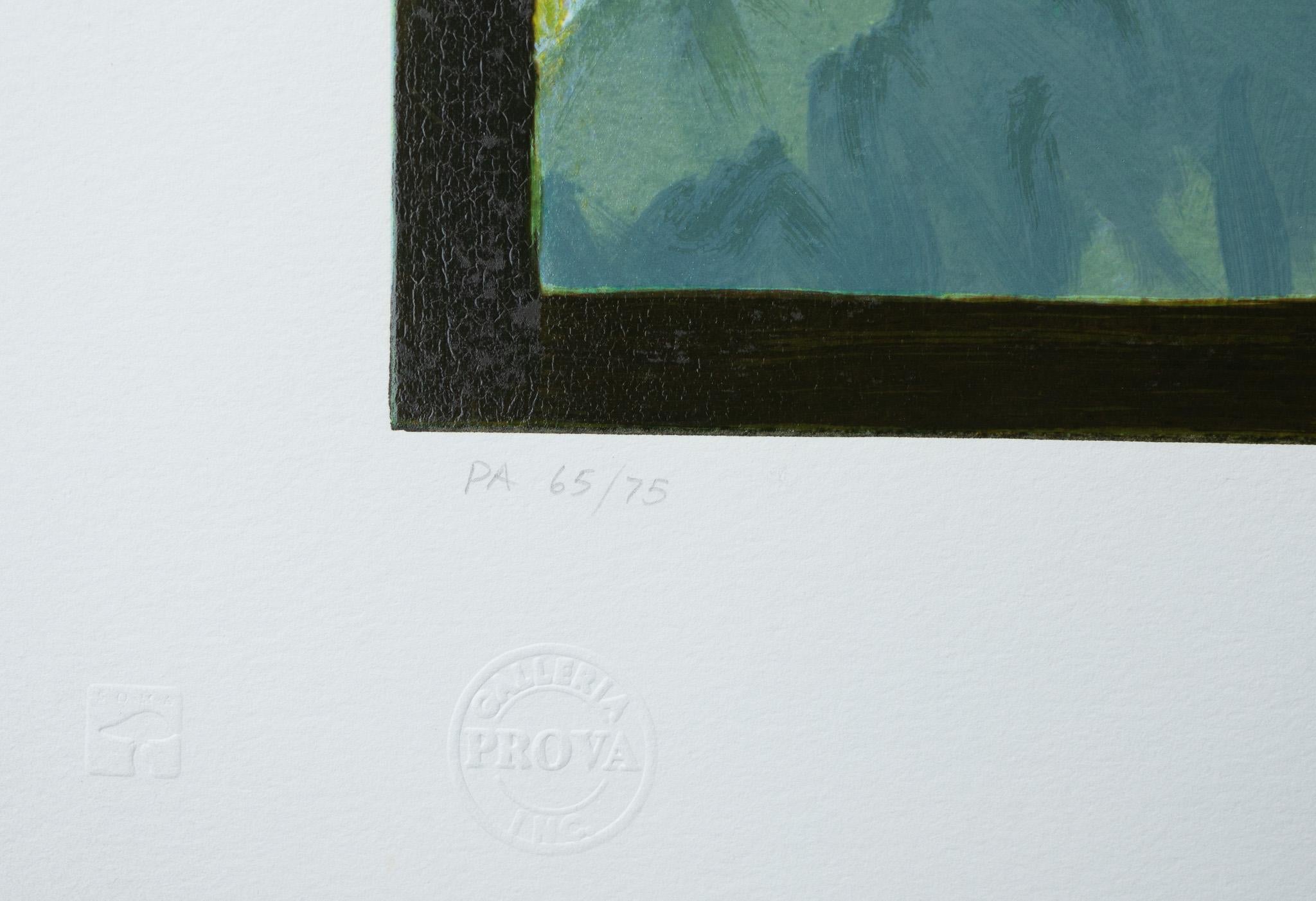 Ruisseau avec nénuphars Sérigraphie de Joaquim Torrents Llado - Noir Landscape Print par Joaquim Torrents Lladó