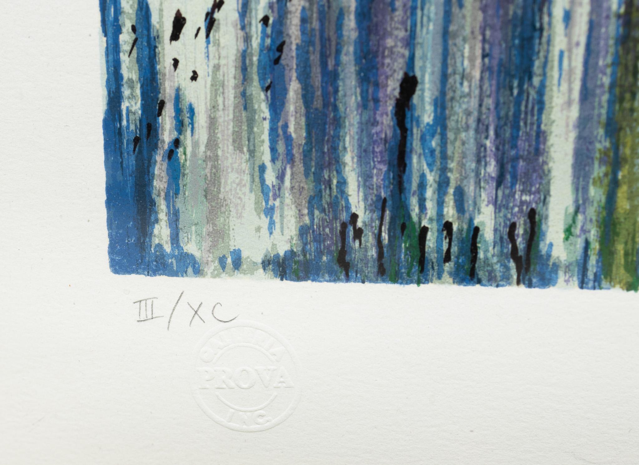 Jadín State Park, Signed Serigraph, Edition 3/90 - Gray Landscape Print by Joaquim Torrents Lladó