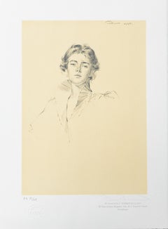 Porträt von Angeles Cereceda, signierte Lithographie, Auflage 17/25