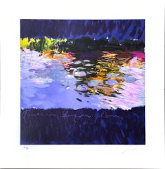 Scena d'acqua riflettente, serigrafia firmata, edizione 10/60