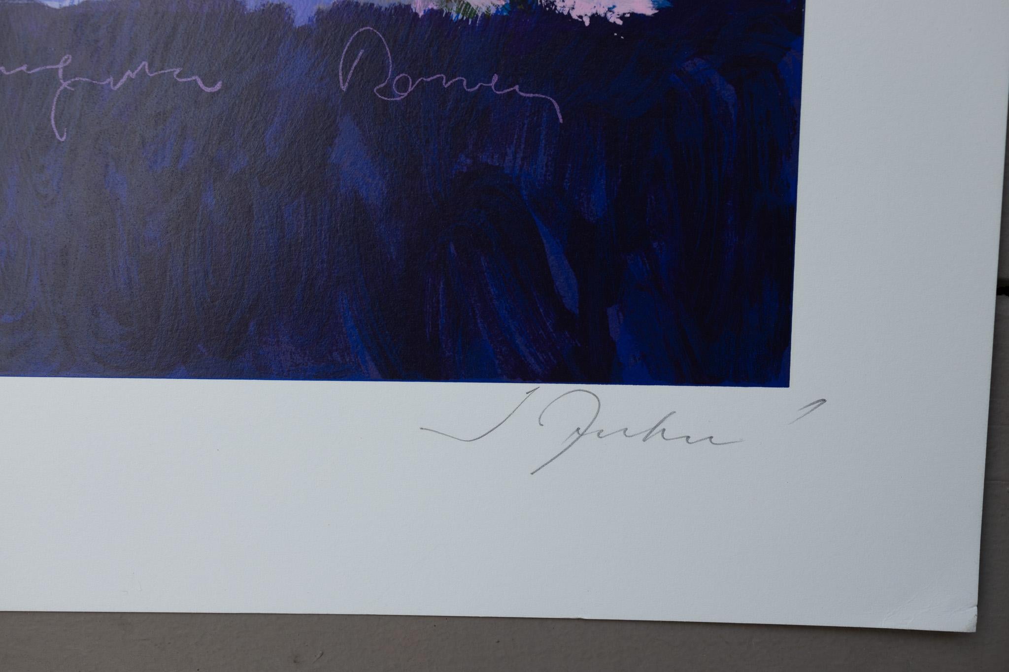 Escena acuática reflectante, Serigrafía firmada, Edición 8/60 - Landscape Print Gris de Joaquim Torrents Lladó