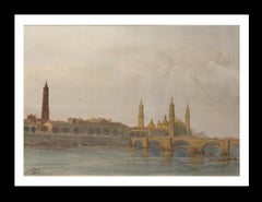 Original-Aquarellgemälde von Cabane Zaragoza