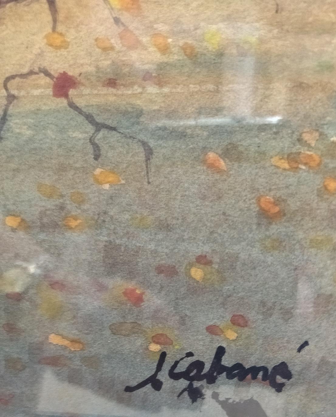 Cabane 6 Landschaft . figurativ. See.Berge. blau im Angebot 5