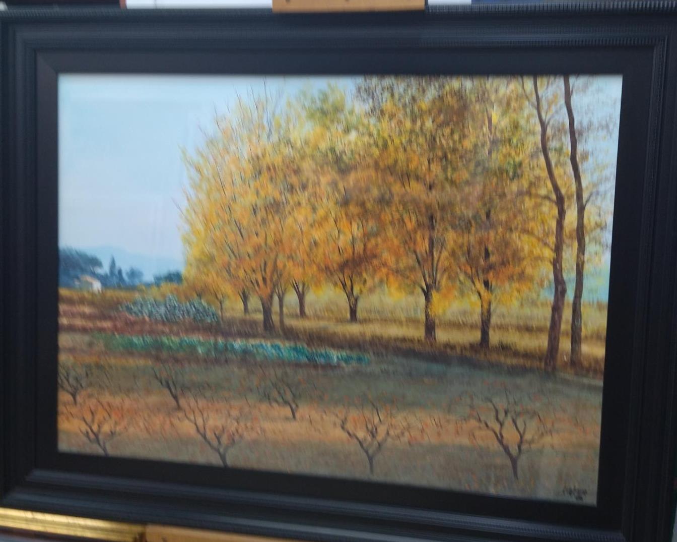 Cabane 6 Landschaft . figurativ. See.Berge. blau im Angebot 6