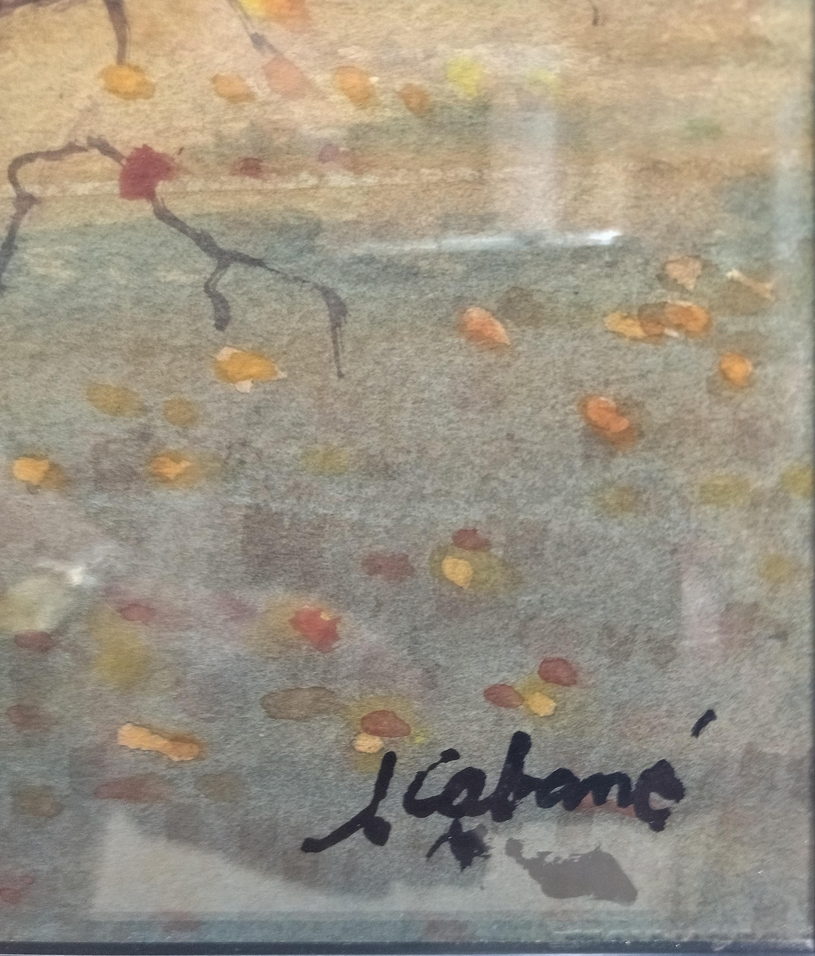 Cabane 6 Landschaft . figurativ. See.Berge. blau im Angebot 2