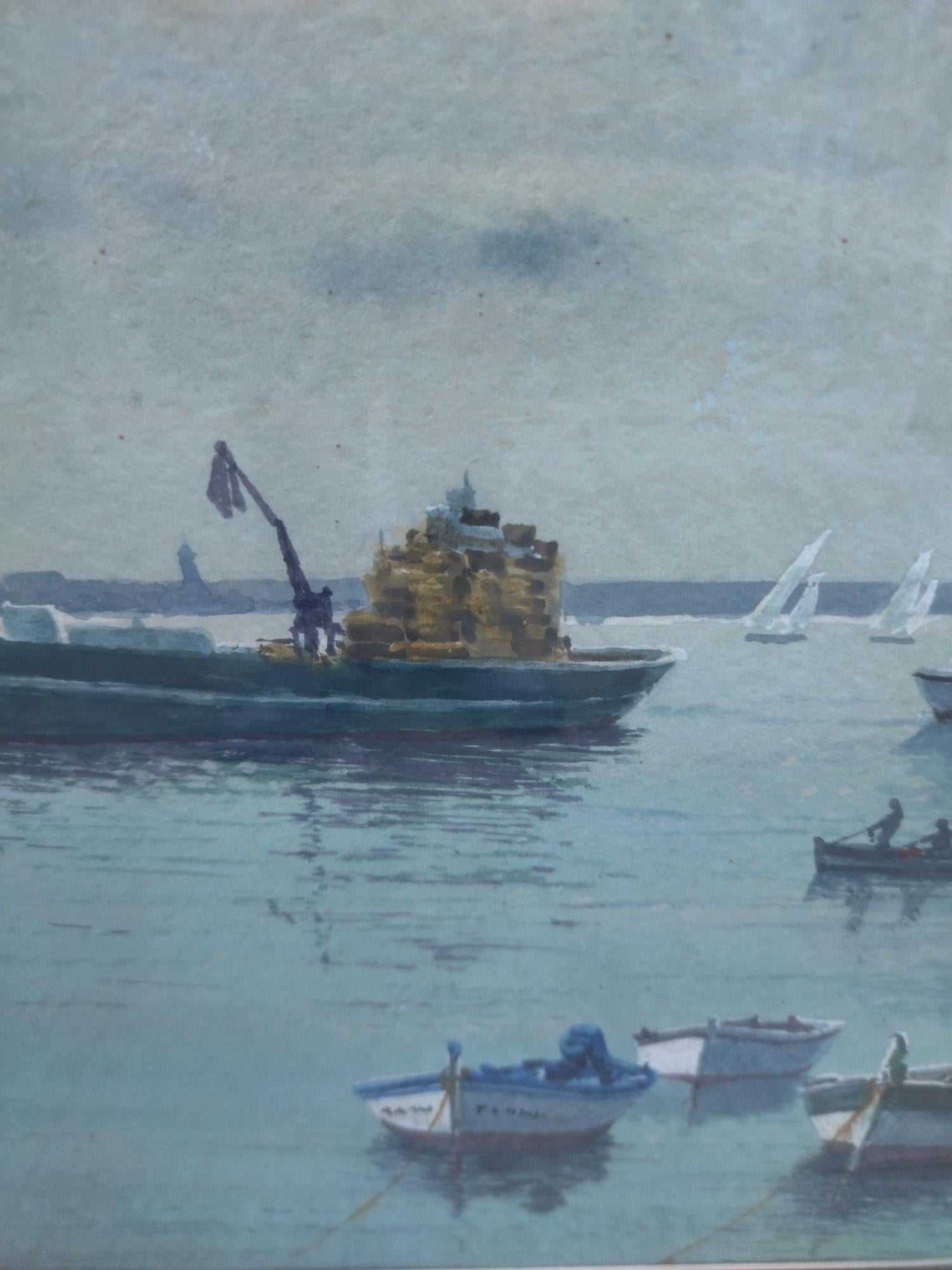  cabane.  Landschaft. figurativ. virtuell gerahmt
Original-Aquarell des spanischen Künstlers
Joaquin Cabane. 1922/1993
Der Maler und Aquarellist Joaquim Cabané bereiste auf der Suche nach Inspiration verschiedene Punkte der spanischen und