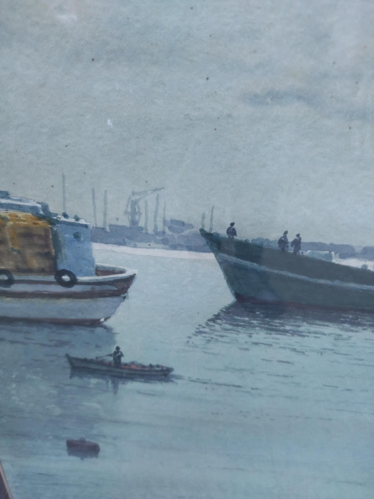 Cabane 8 Puerto Landschaft . figurativ. See.Berge. blau im Angebot 1