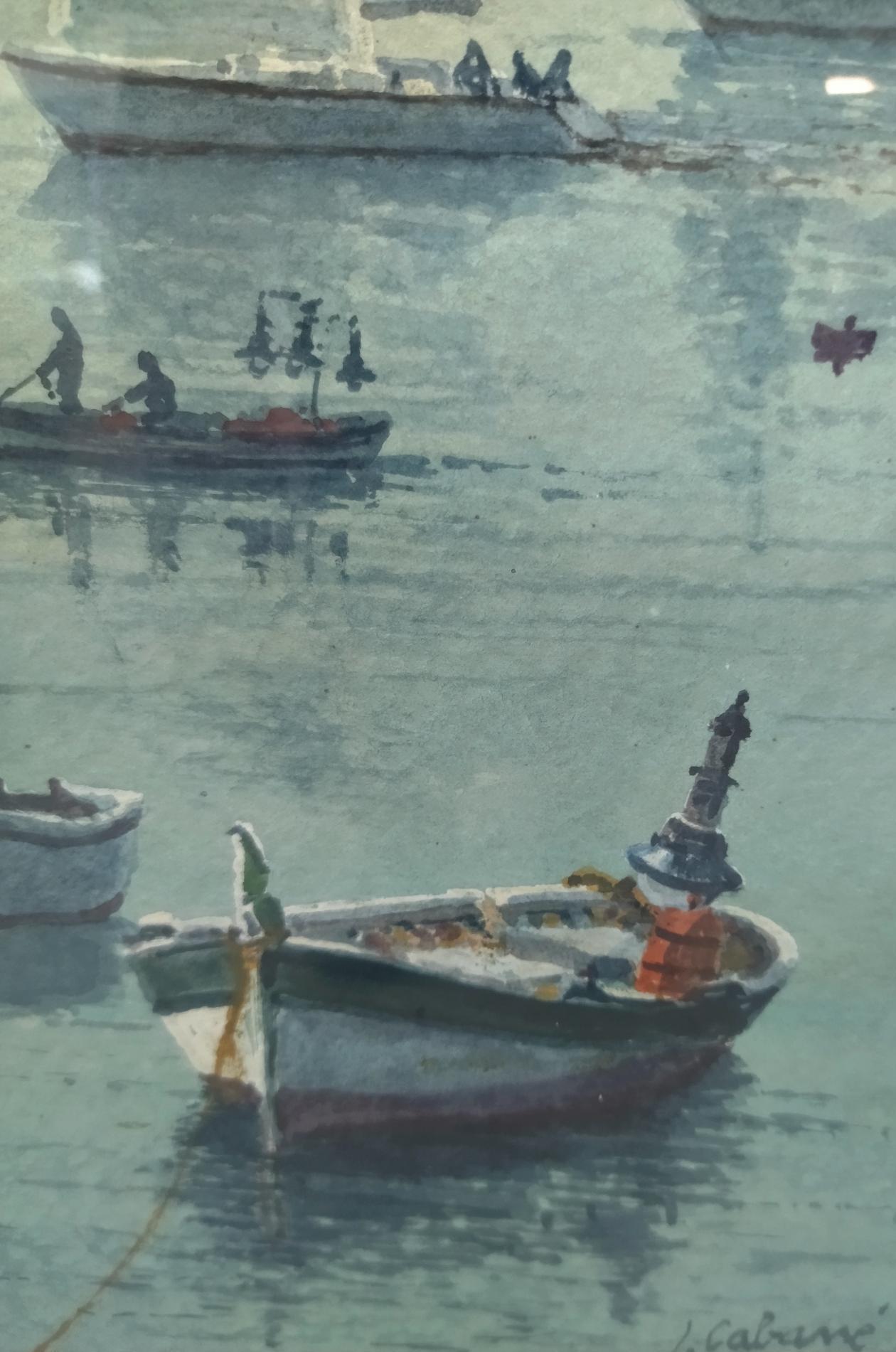 Cabane 8 Puerto Landschaft . figurativ. See.Berge. blau im Angebot 2