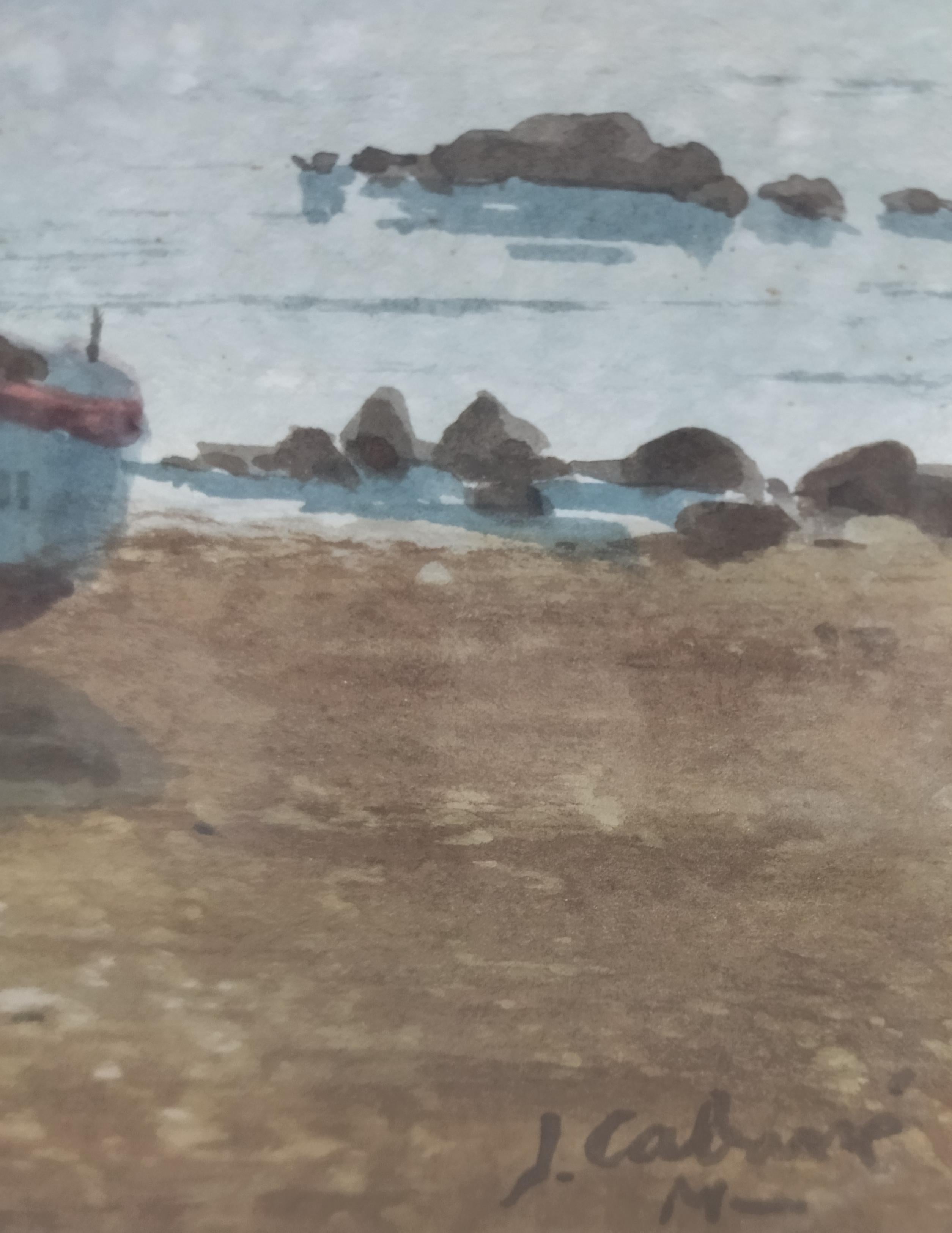  cabane.  Landscape . figurative.
Original watercolor by the Spanish artist
Joaquin Cabane. 1922/1993
Painter and watercolorist, Joaquim Cabané traveled in search of inspiration different points of the Spanish and Italian geography, capturing
