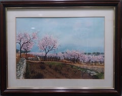 Cabane  Flowering Trees original watercolor painting