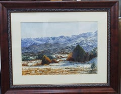 Cabane  Landscape Pyrenees original realist watercolor painting
