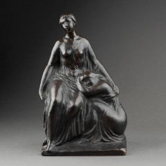 Joaquin Claret : "Madre e bambino", bronzo patinato, titolato e numerato C.C. 1930