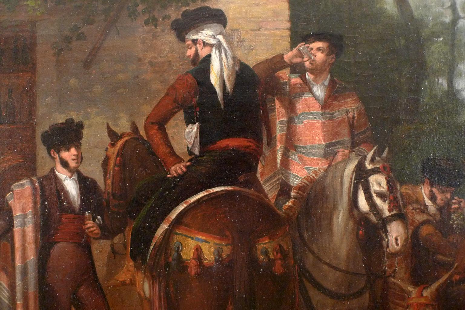 « Outside The Tavern »,  Huile sur toile du XIXe siècle de Joaquín Domínguez Bécquer en vente 2