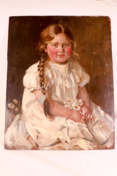 A Portrait of a Little Girl in a White Dress "Portrait of Ms.Alvear"
