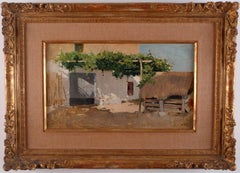 "Casa en la huerta. Valence":: huile sur toile du 19ème siècle de Joaquín Sorolla