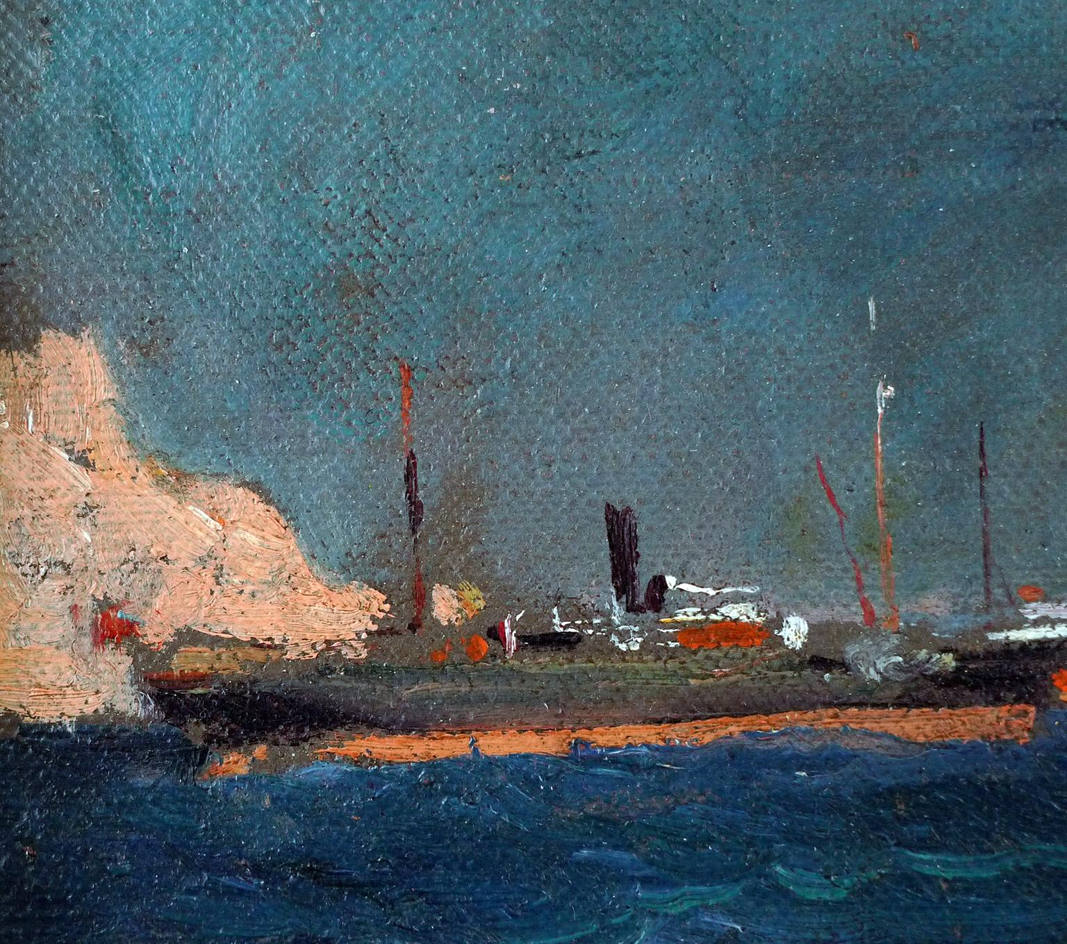 Puerto de Jávea - Figurative Painting Marrone di Joaquín Sorolla y Bastida