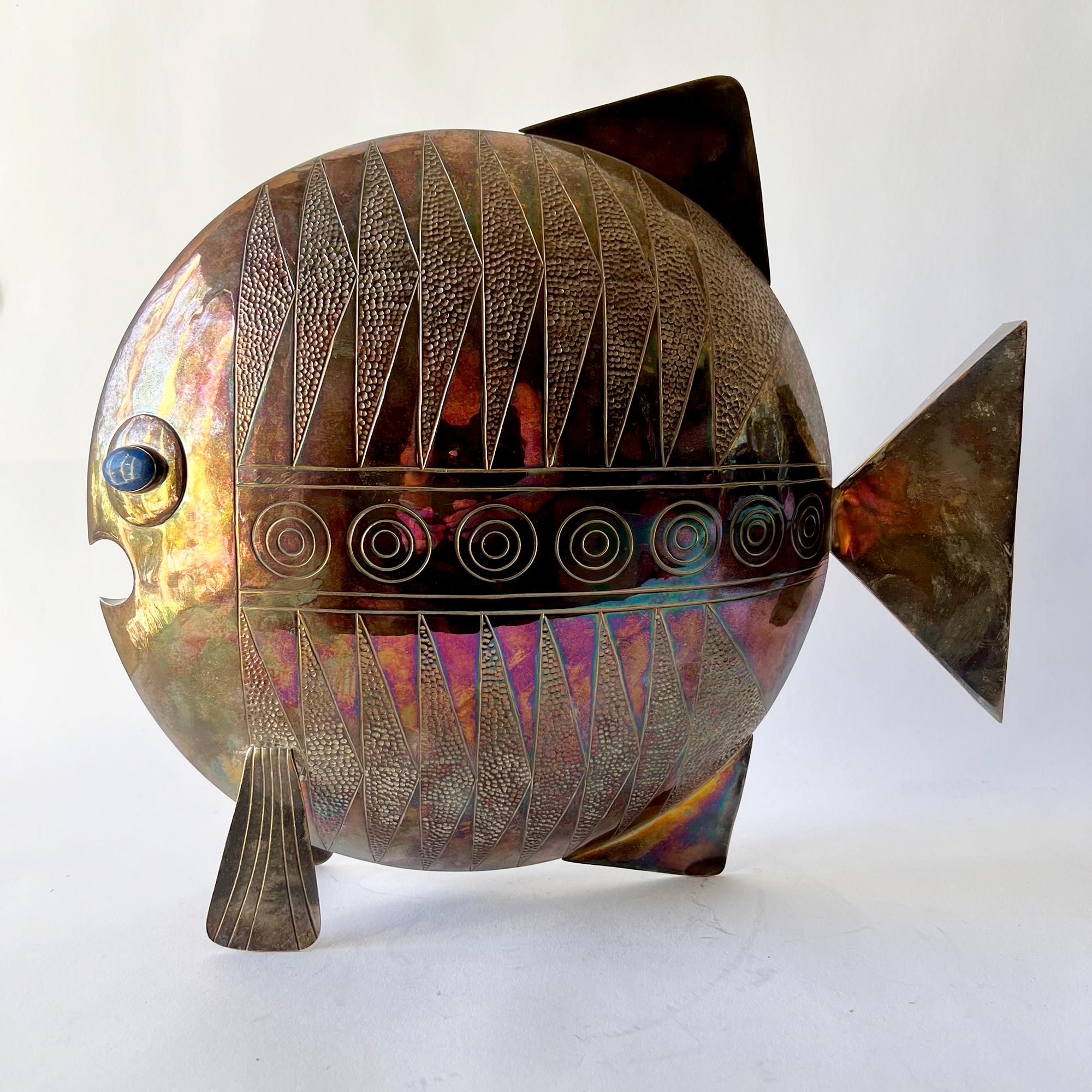 Ecuadorean Joaquin Taller Tinta Ecuador Mid-Century Modern Fish Sculpture 