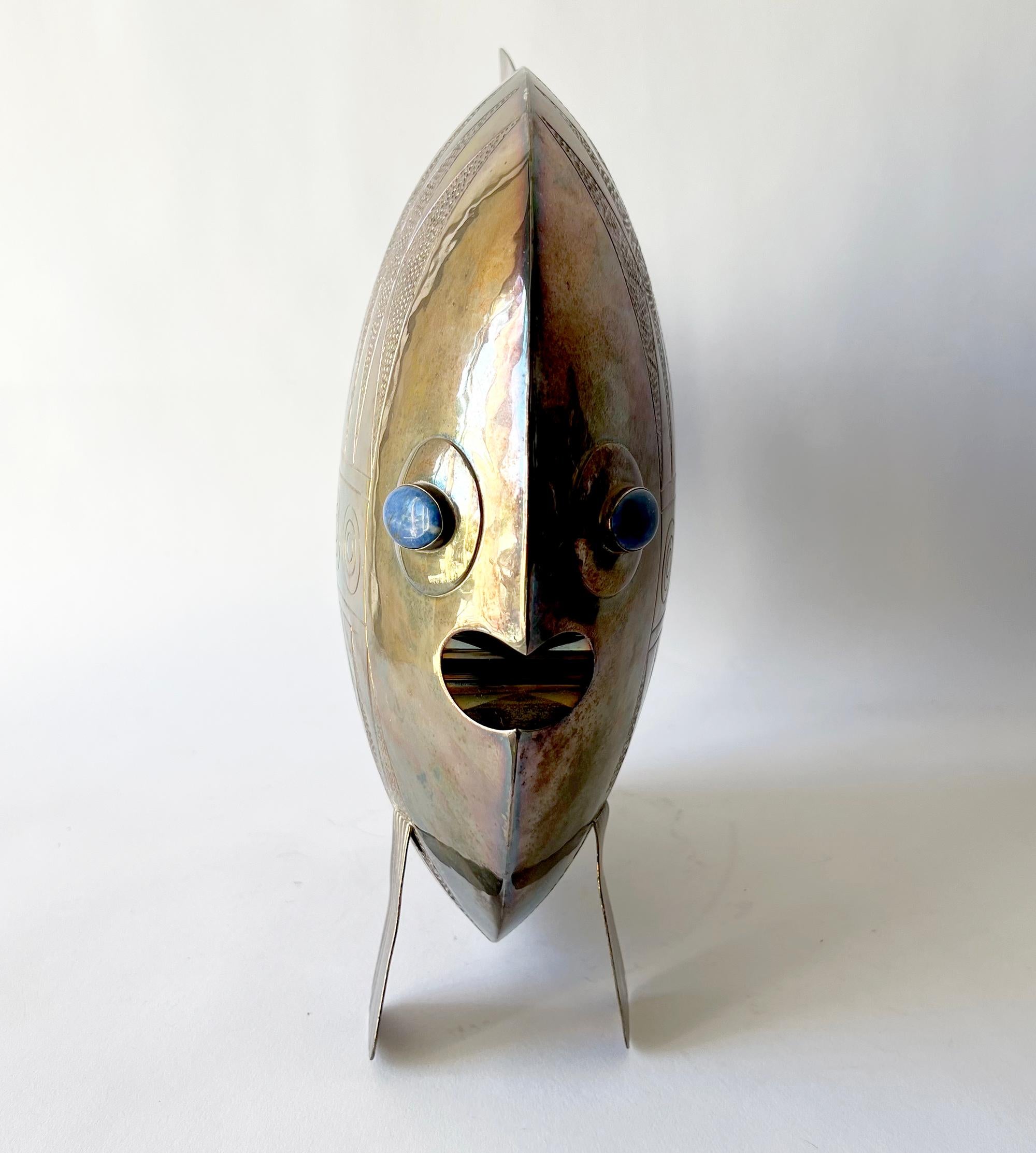 Joaquin Taller Tinta Ecuador Mid-Century Modern Fish Sculpture In Good Condition In Palm Springs, CA