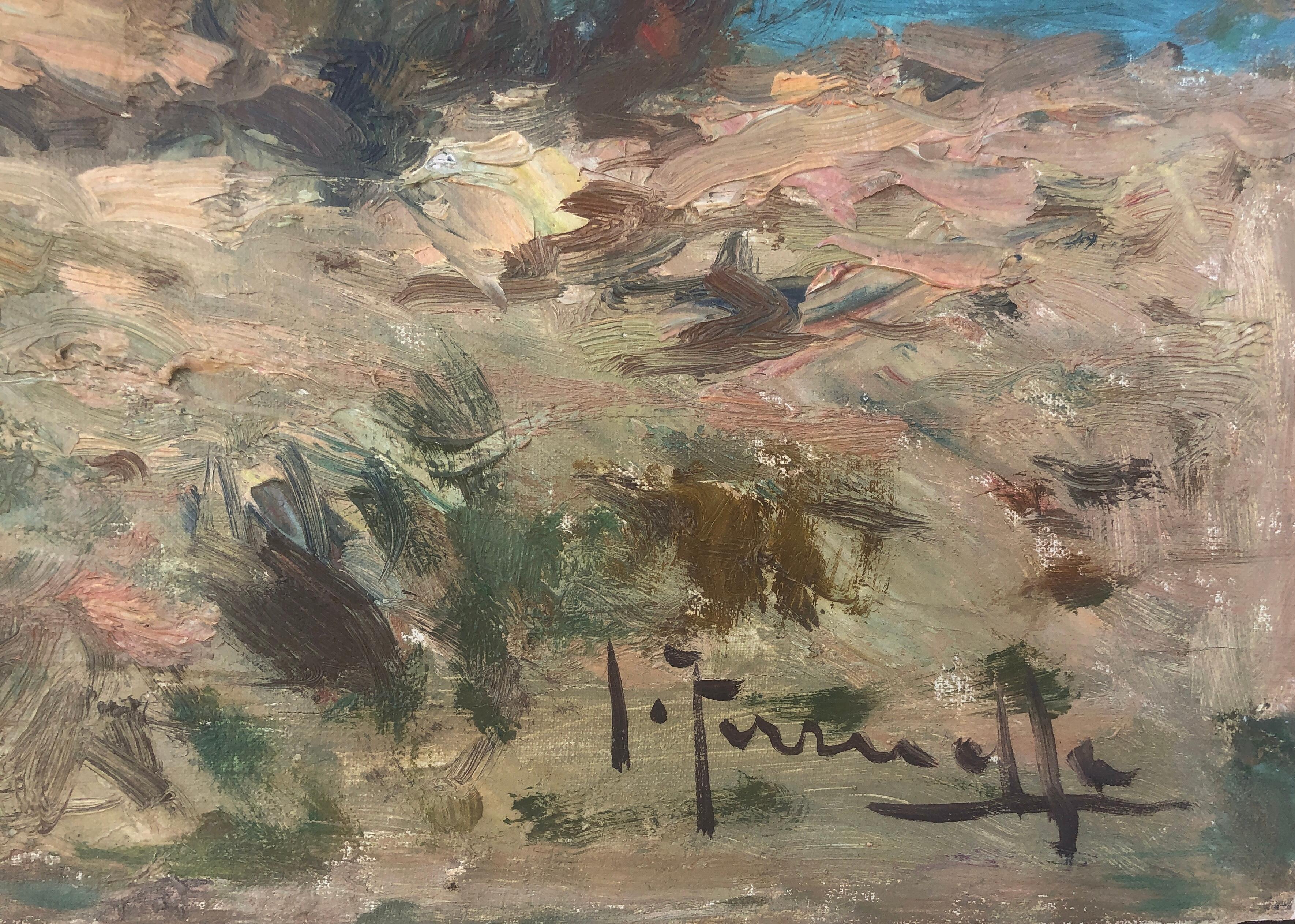 Costa Brava seascape oil on canvas painting impressionism Spain mediterranean - Painting by Joaquin Terruella Matilla