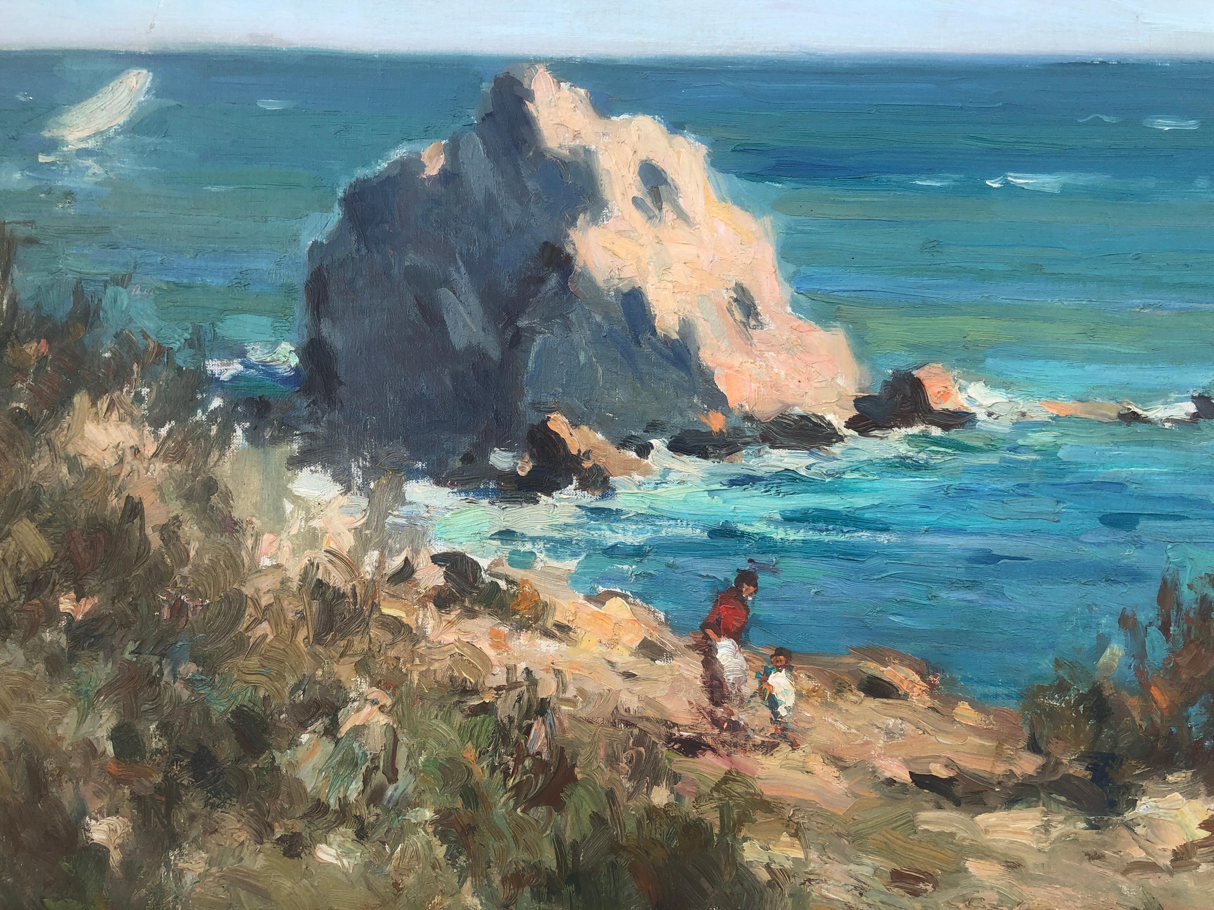 Costa Brava seascape oil on canvas painting impressionism Spain mediterranean 1