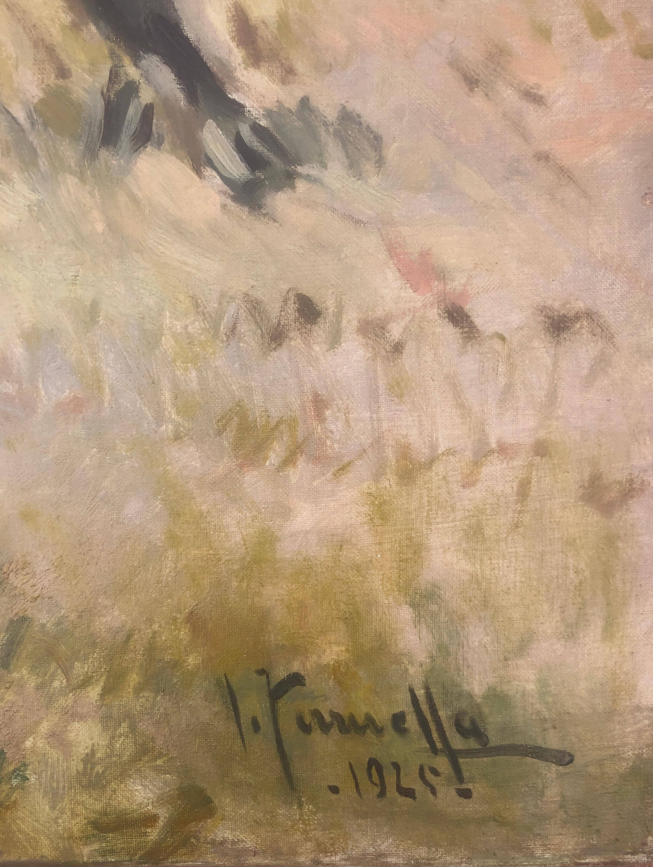 Joaquin Terruella bullfighting scene oil on canvas painting - Painting by Joaquin Terruella Matilla