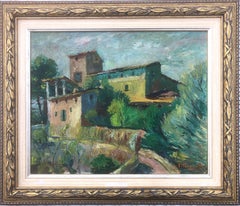 Landscape oil on cardboard painting impressionism spanish