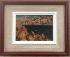Mallorca oil on cardboard painting impressionism spanish seascape